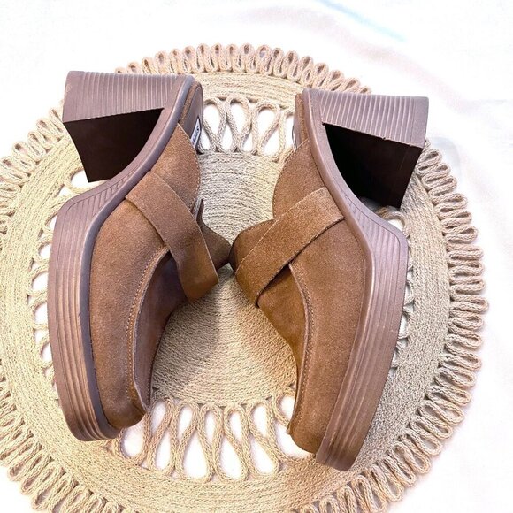 Steve Madden Fraim Brown Suede Heeled Closed Toe Loafer Size 9.5 - Picture 7 of 12